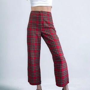 ASOS Red and Green Plaid Trousers